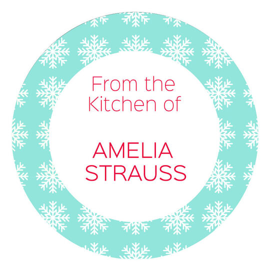 Snowflakes Kitchen Round Gift Stickers